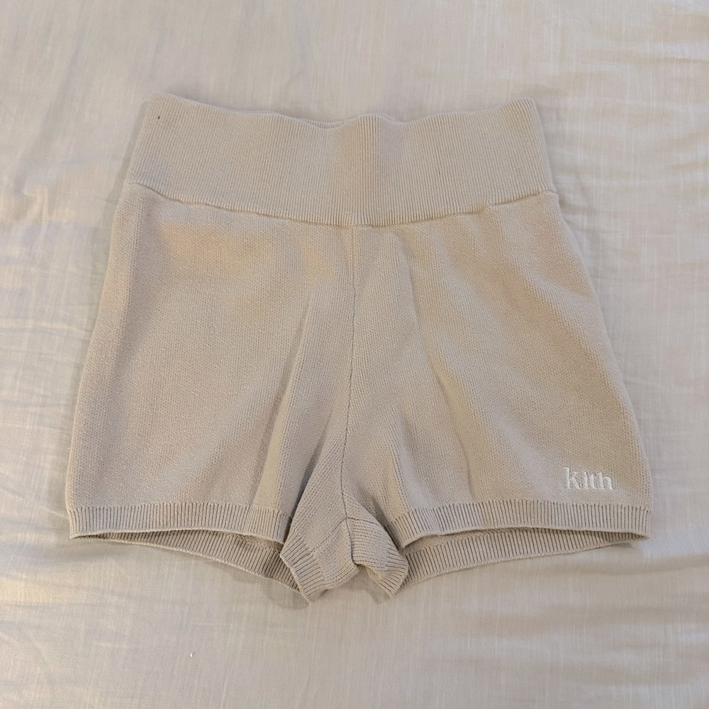 Kith Tan Athletic Shorts with High Waistband and Stretchy Fit